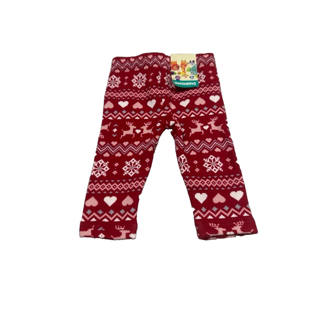 Garanimals Baby Girl's Soft Holiday Heart Red White Leggings Size 0-3M